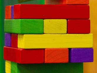 Colored wooden blocks
